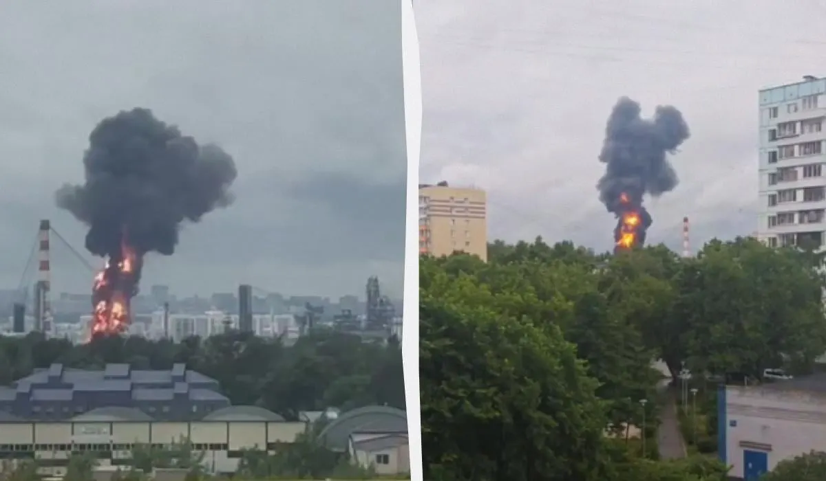 В результате налёта беспилотников в столице загорелся крупный нефтеперерабатывающий завод. Мэр города сообщил о сбитых дронах, на месте работают экстренные службы.