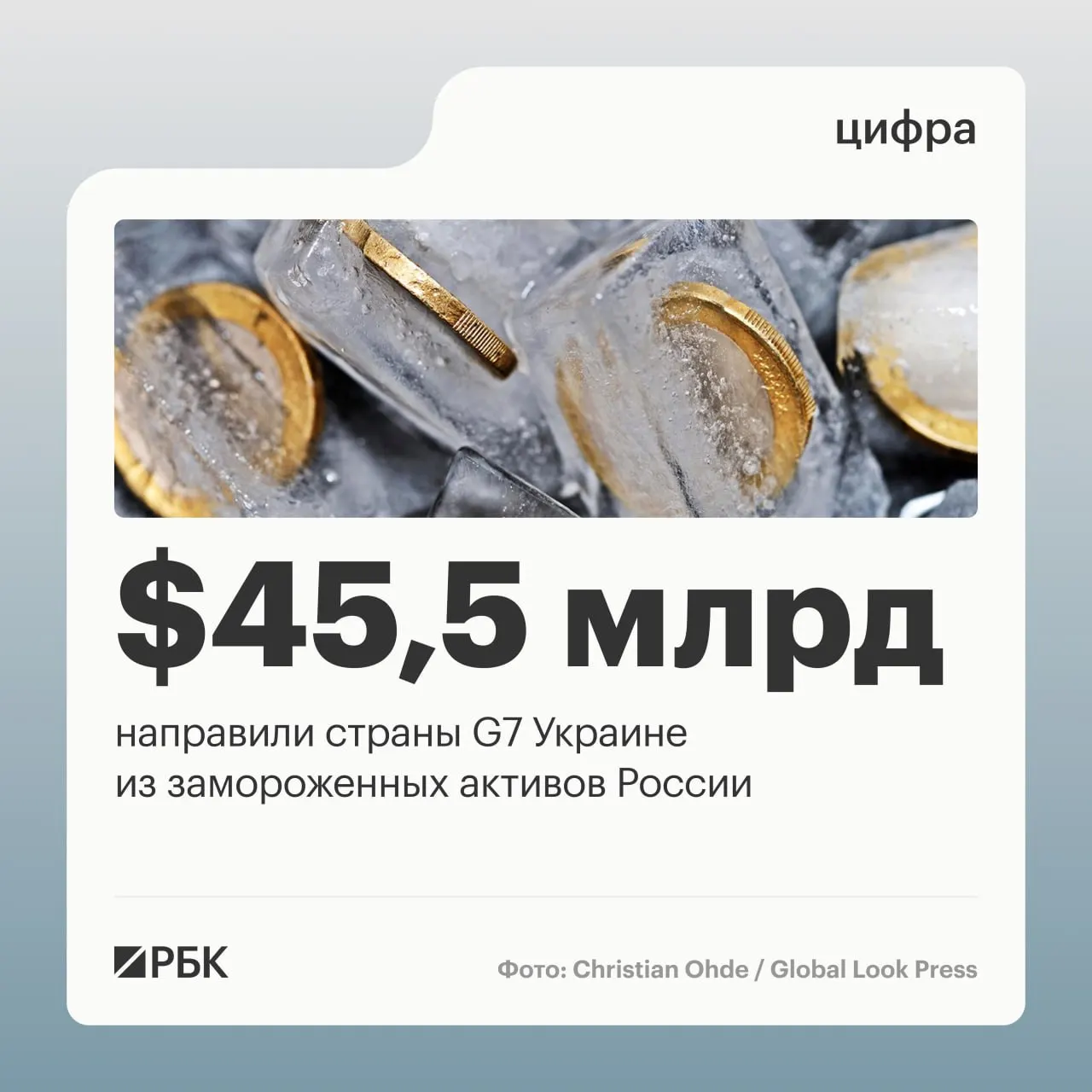 По данным Минфина Украины, страны «Большой семерки» предоставили Киеву более $45 млрд — средства поступали из доходов от заблокированных российских активов; США перечислили $1 млрд ещё в 2024 году.
