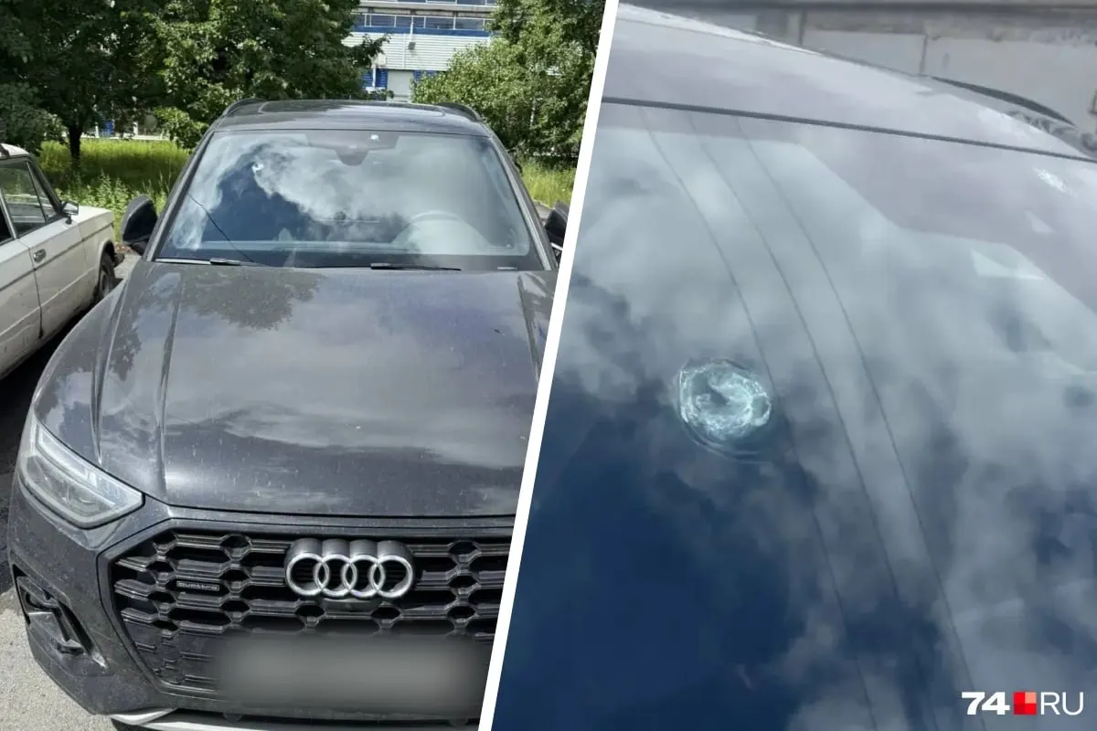 Автомобиль припарковали у дома №36: вечером на лобовом стекле обнаружили два пулевых отверстия. Хозяева называют возможным подозреваемым соседа; пострадавшим отказали в возбуждении дела.