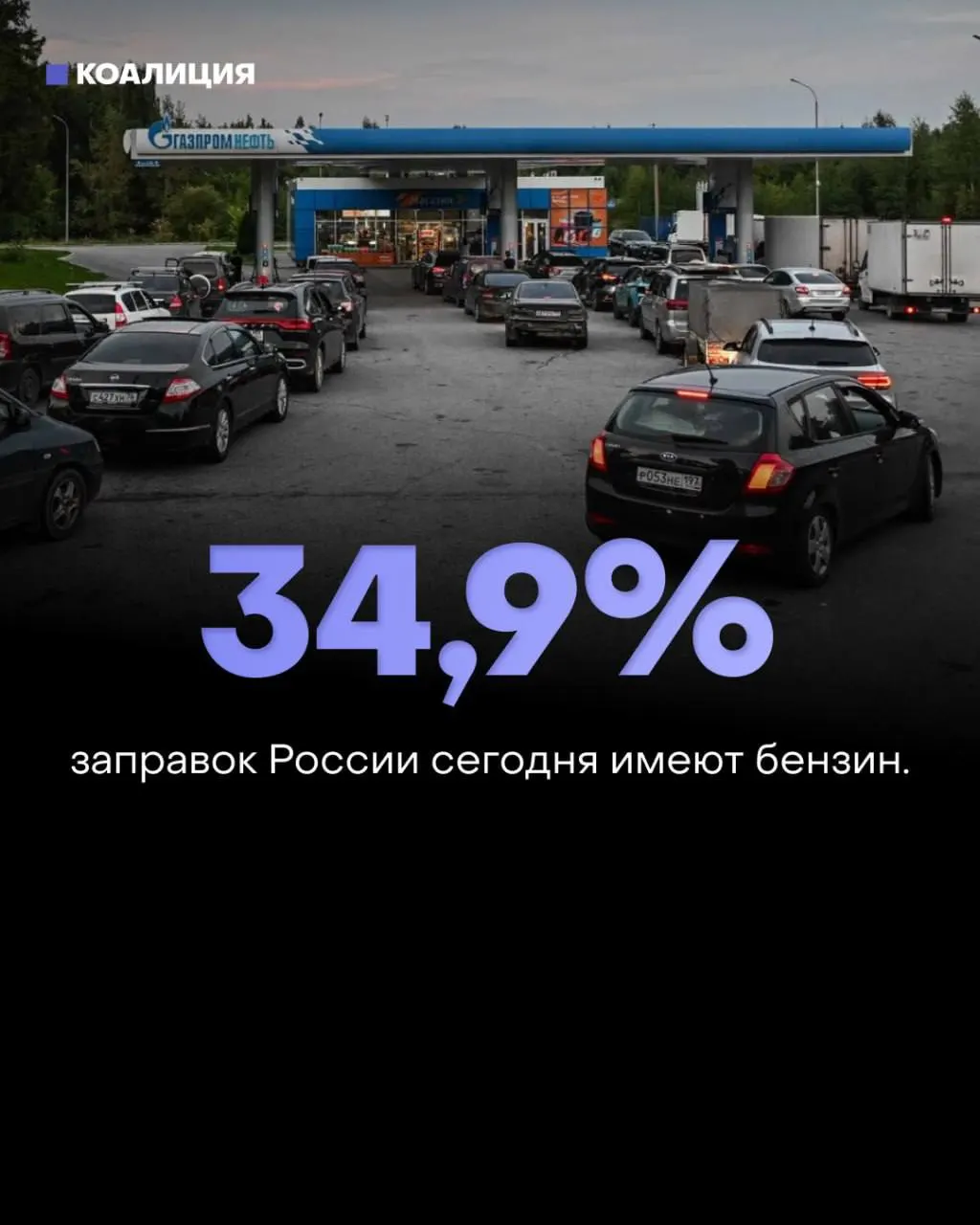 Доступность бензина существенно снизилась: по всей стране она упала примерно до 35% заправок за неделю, ситуация осложняется простоями НПЗ и призывами к экономии.