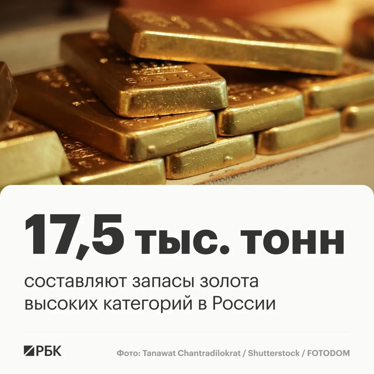 По данным Роснедр, запасы золота в стране составляют около 17,5 тысяч тонн и позволяют сохранять лидерство на мировом рынке примерно до 30 лет.