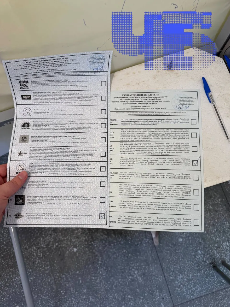 В одномандатном округе №190 Челябинской области сняли кандидатку от «Новых людей», бюллетени корректируют вручную; жители лишаются права голосовать за мир и свободу.